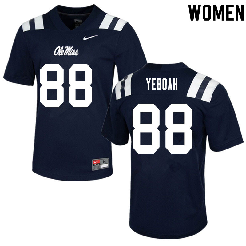 Kenny Yeboah Ole Miss Rebels NCAA Women's Navy #88 Stitched Limited College Football Jersey JVT4758ZM